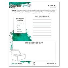 Rocks + Minerals homeschool unit study printed Middle School  geology kit worksheet