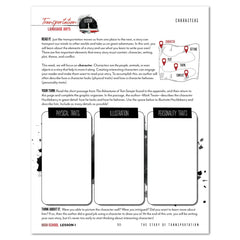 Transportation Homeschool Unit Study Digital High School Student Book Lesson 1 Characters