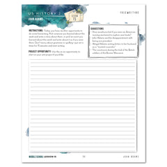 US History 2: Rise to Independence: 1763-1815 Homeschool Study Unit Printed Middle School Student Book Lesson 15 Freewriting