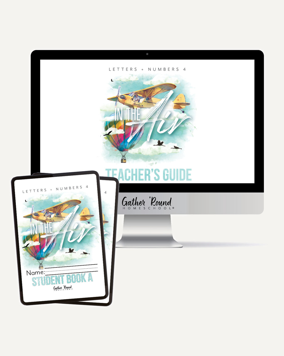 Letters + Numbers 4 In The Air Digital  Bundle Teacher's Guide and Student Book A and Student Book B