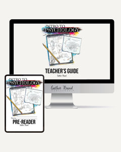 Psychology homeschool unit study digital student workbook in pre-reader with teacher's guide bundle