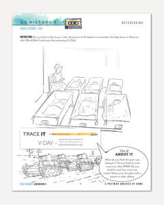 US History 5: A New Era: 1946-1975 Homeschool Unit Study Printed Pre-Reader Student Book Lesson 1 Notebooking