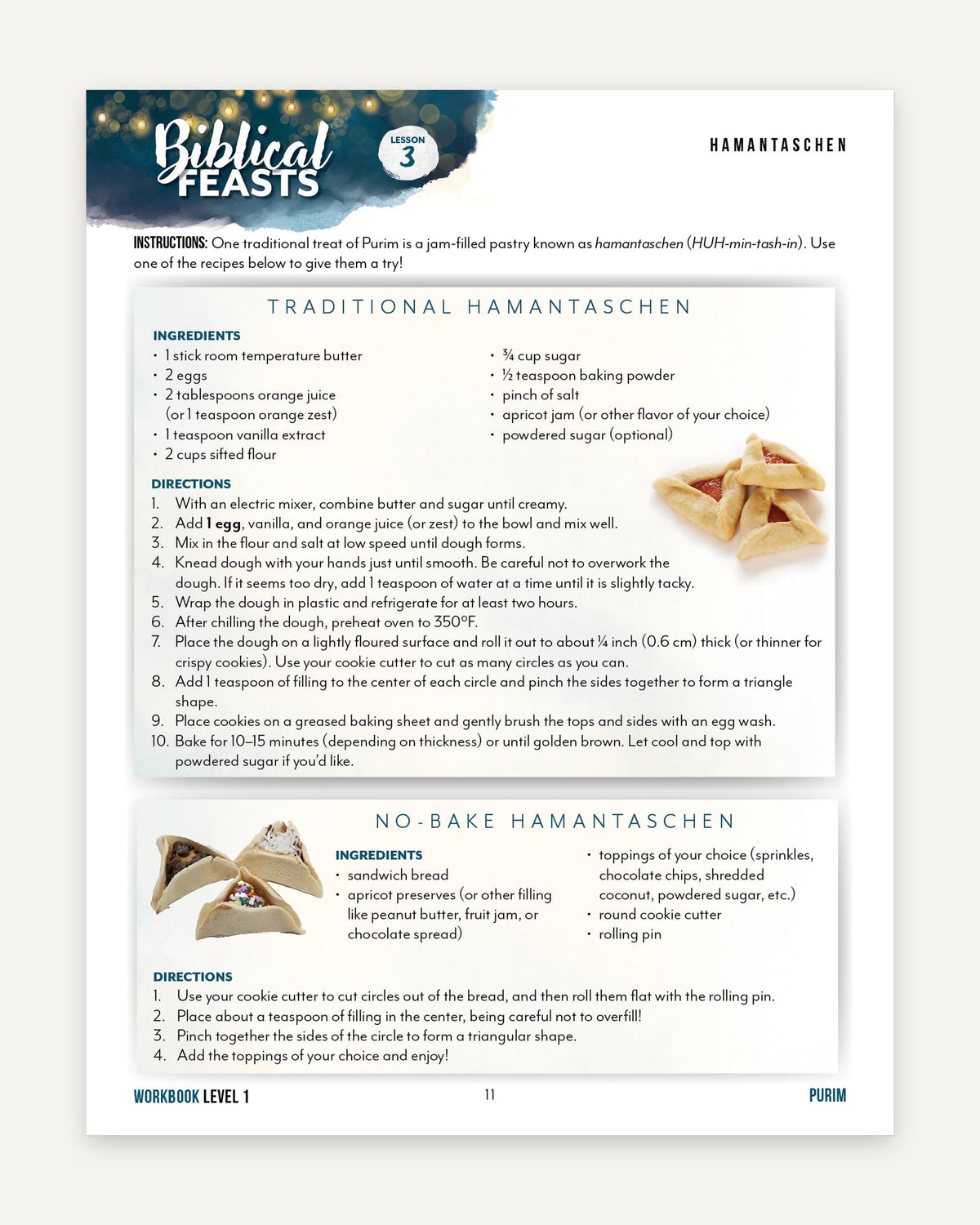Biblical Feasts: Group Edition homeschool unit study, digital Level 1 Student Book