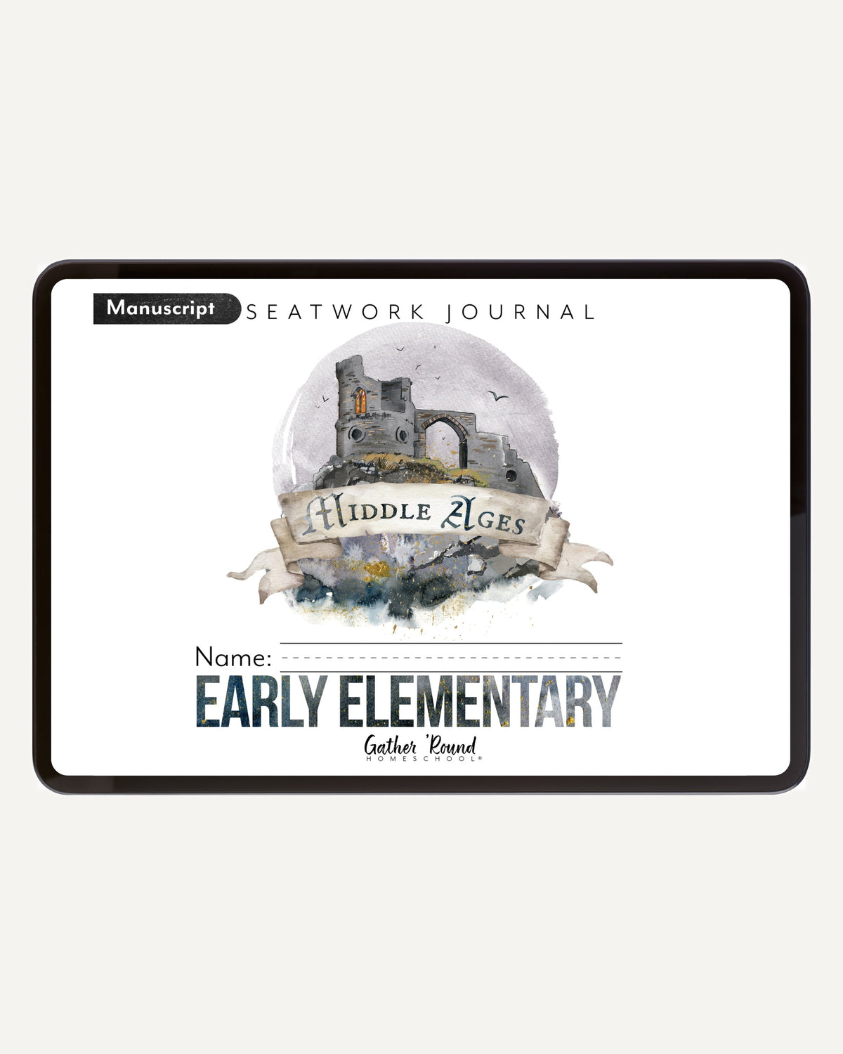 Middle Ages homeschool unit study digital student seatwork book in manuscript for early elementary