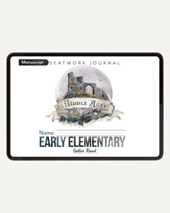 Middle Ages homeschool unit study digital student seatwork book in manuscript for early elementary