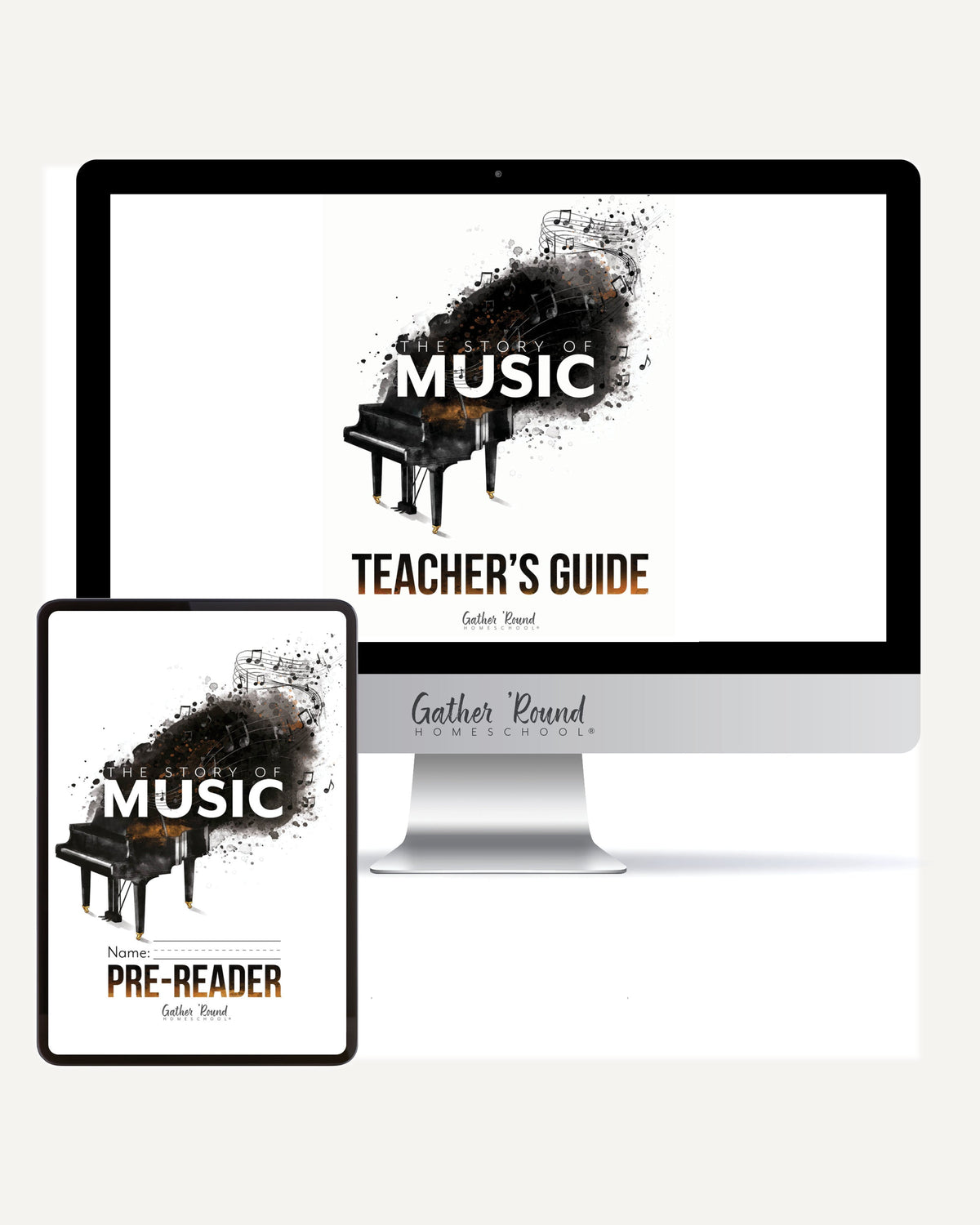 Music homeschool unit study digital student workbook for Pre-Reader with Teacher's Guide bundle