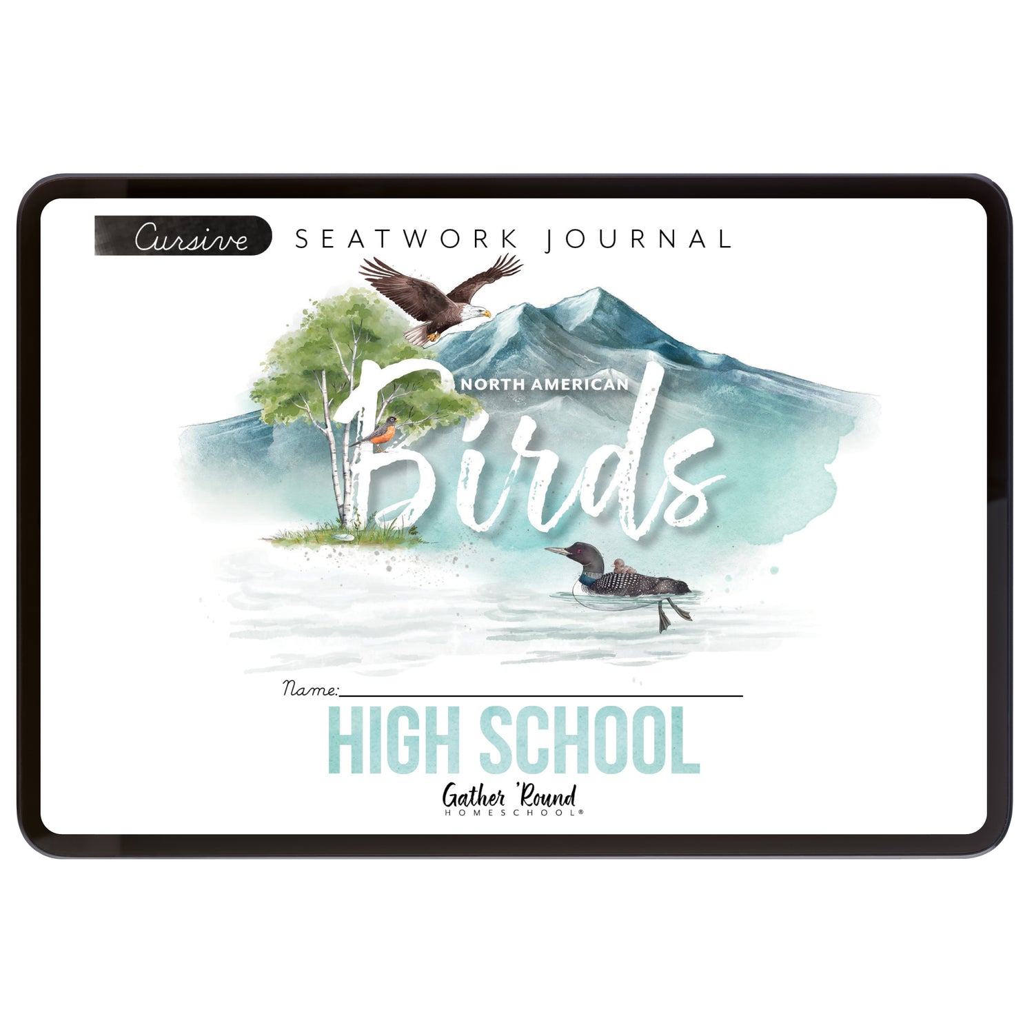 North American Birds part two homeschool unit study digital student seatwork journal in cursive for high school 