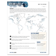 Ocean Life homeschool unit study print student workbook in high school meet the oceans worksheet