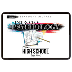 Psychology homeschool unit study digital student seatwork  journal cursive in high school 