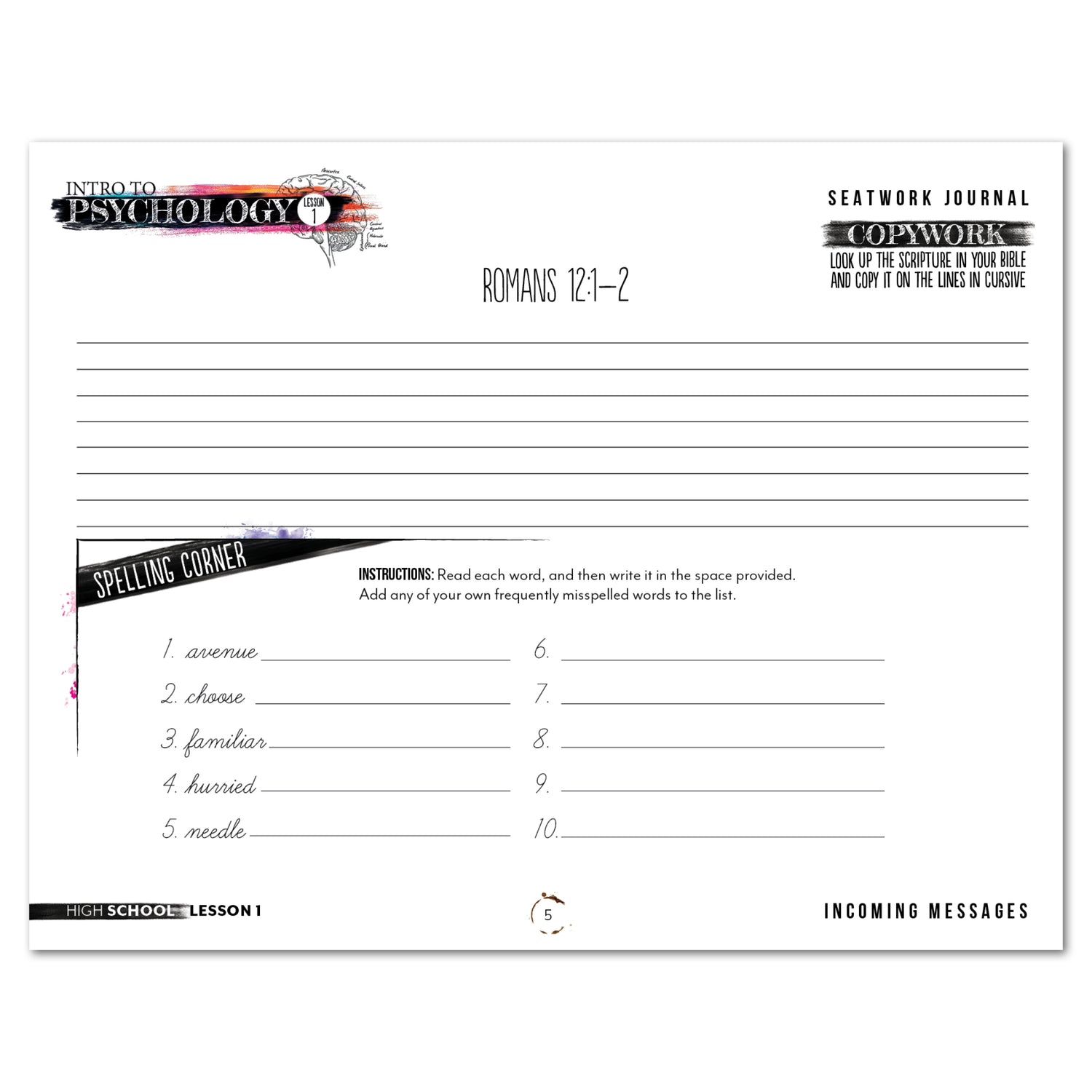 Psychology Seatwork (Printed Books)