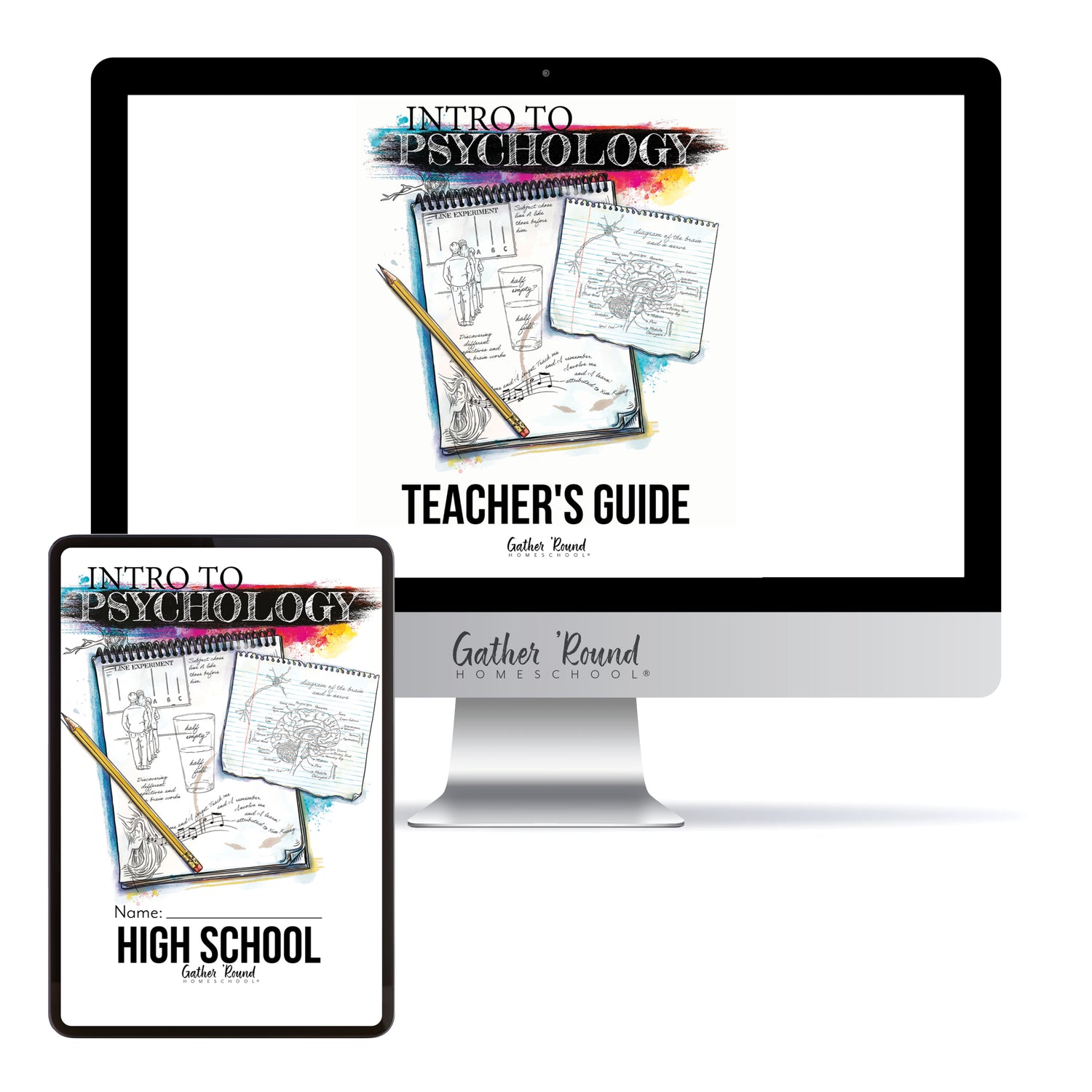 Psychology homeschool unit study digital student workbook in high school with teacher's guide bundle