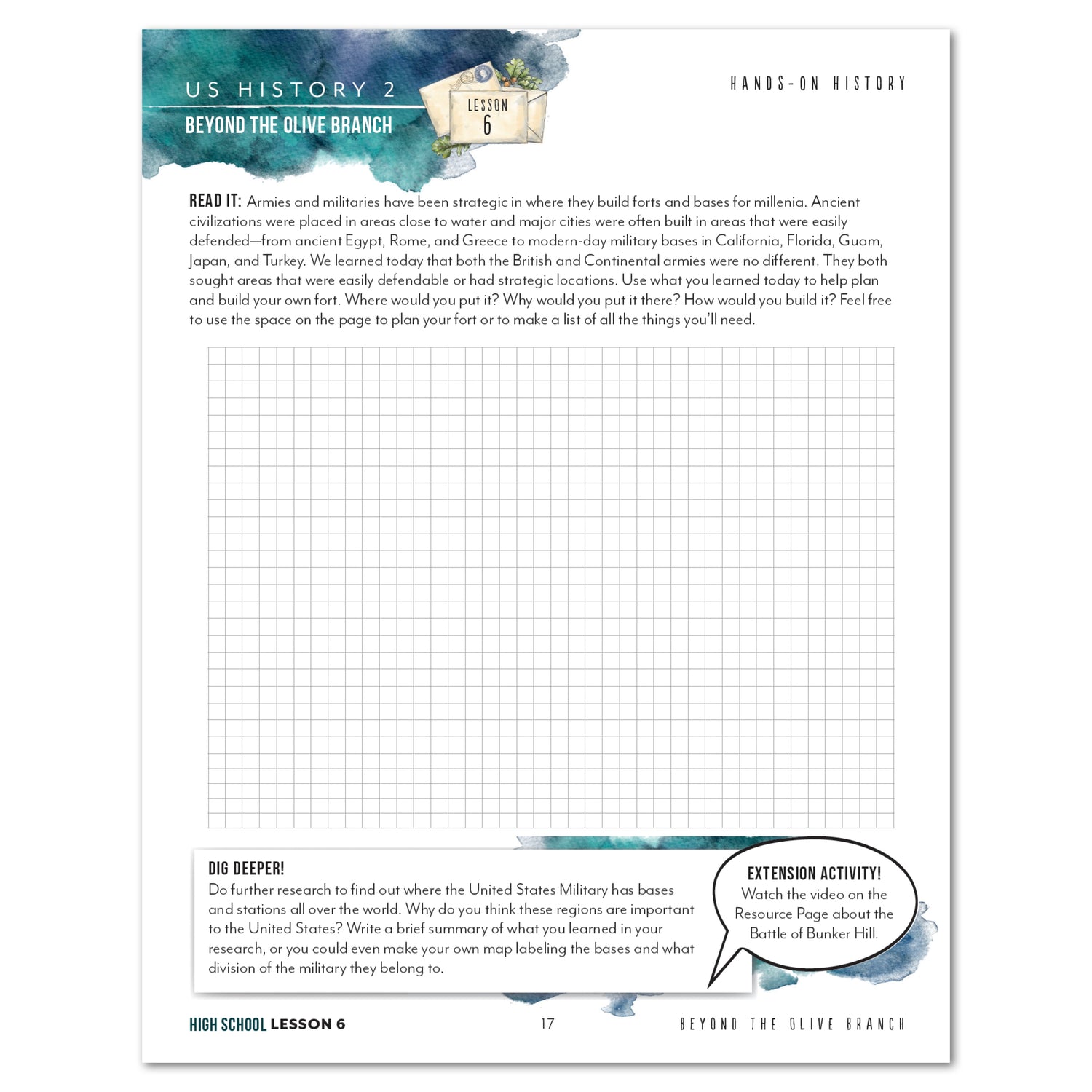 US History 2: Rise to Independence: 1763-1815 Homeschool Study Unit Printed High School Student Book Lesson 5 Hands-On History