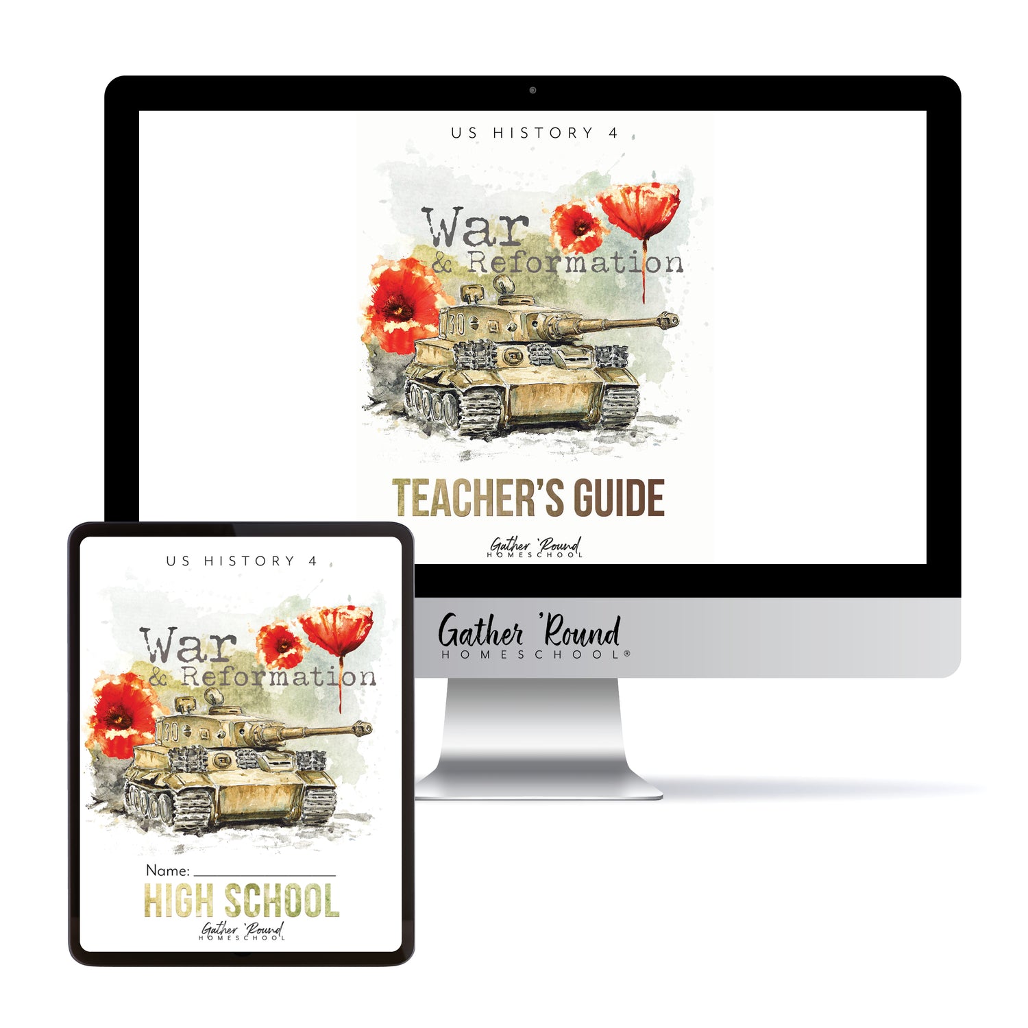 US History 4: War & Reformation: 1900-1945 Homeschool Unit Study Digital Bundle Teacher's Guide and High School Student Book