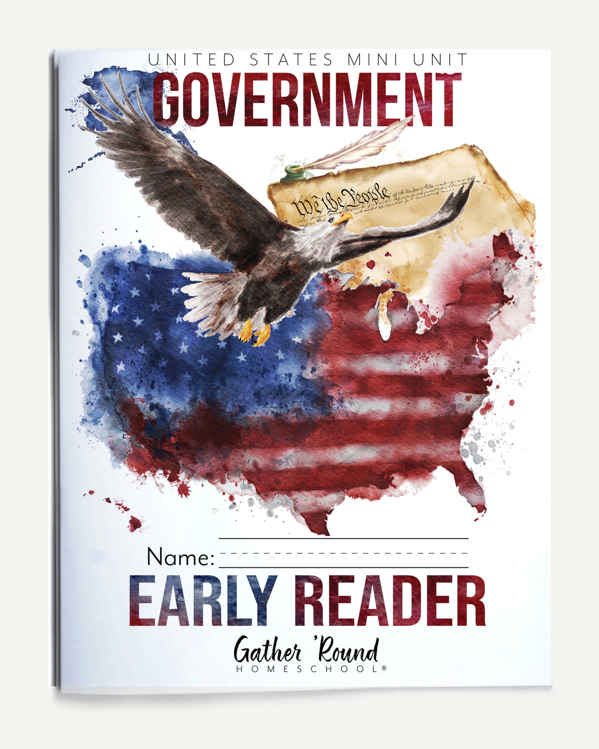 US Government Homeschool Study Unit Digital Printed Early Reader Student Book