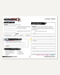 Psychology homeschool unit study print student seatwork  journal manuscript early elementary worksheet