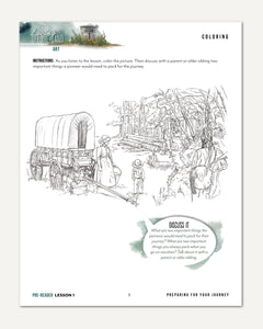 Living Off the Land homeschool unit study digital pre-reader student notebook and teacher's bundle lesson one