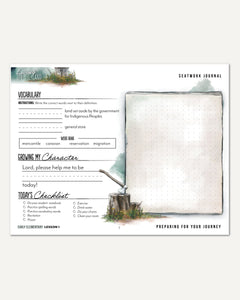 Living Off the Land homeschool unit seatwork journal digital Early Elementary student notebook in manuscript lesson one