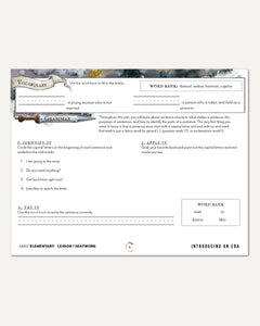 Middle Ages homeschool unit study digital student seatwork book in manuscript for early elementary lesson one