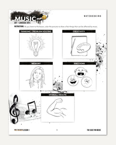 Music homeschool unit study digital student workbook for Pre-Reader with Teacher's Guide bundle lesson one