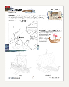 Vikings Homeschool Unit Study Digital Pre-Reader Student Book Lesson 1 Notebooking