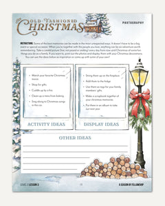 Old Fashioned Christmas Homeschool Unit Study Printed Level 2 Student Book Lesson 3 Photography