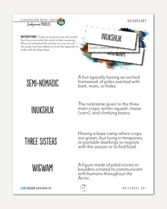 Indigenous Peoples homeschool unit study printed student book early reader lesson one