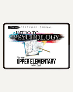 Psychology homeschool unit study digital student seatwork  journal cursive in  upper elementary