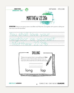 Europe homeschool unit study printed student book early reader lesson one