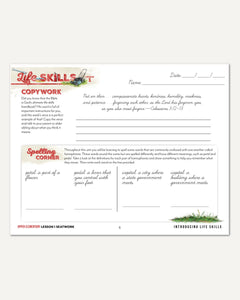 Life Skills homeschool unit study digital upper elementary cursive seatwork journal lesson 15
