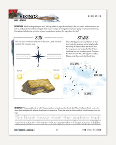 Vikings Homeschool Unit Study Digital Early Reader Student Book Lesson 1 Navigation