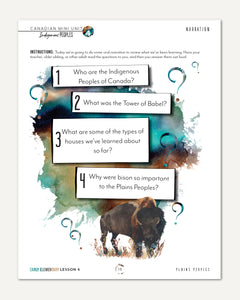 Indigenous Peoples homeschool unit study digital student book bundle early elementary and teacher's guide lesson one