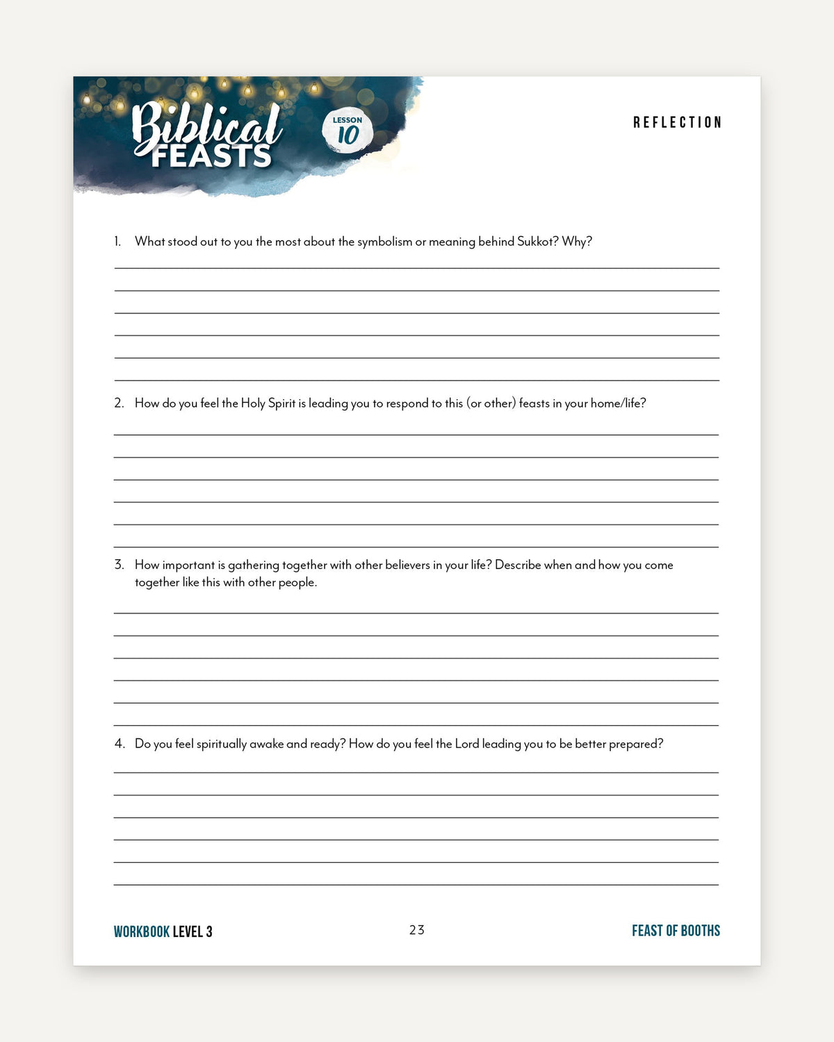 Biblical Feasts: Group Edition homeschool unit study, digital Level 3 Student Book