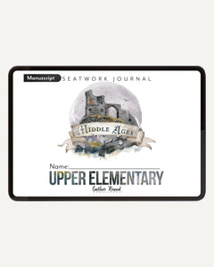 Middle Ages homeschool unit study digital student seatwork book in manuscript for upper elementary