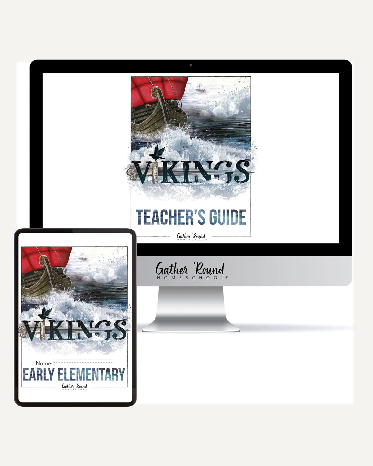 Vikings Homeschool Unit Study Digital Bundle Teacher's Guide and Early Elementary Student Book