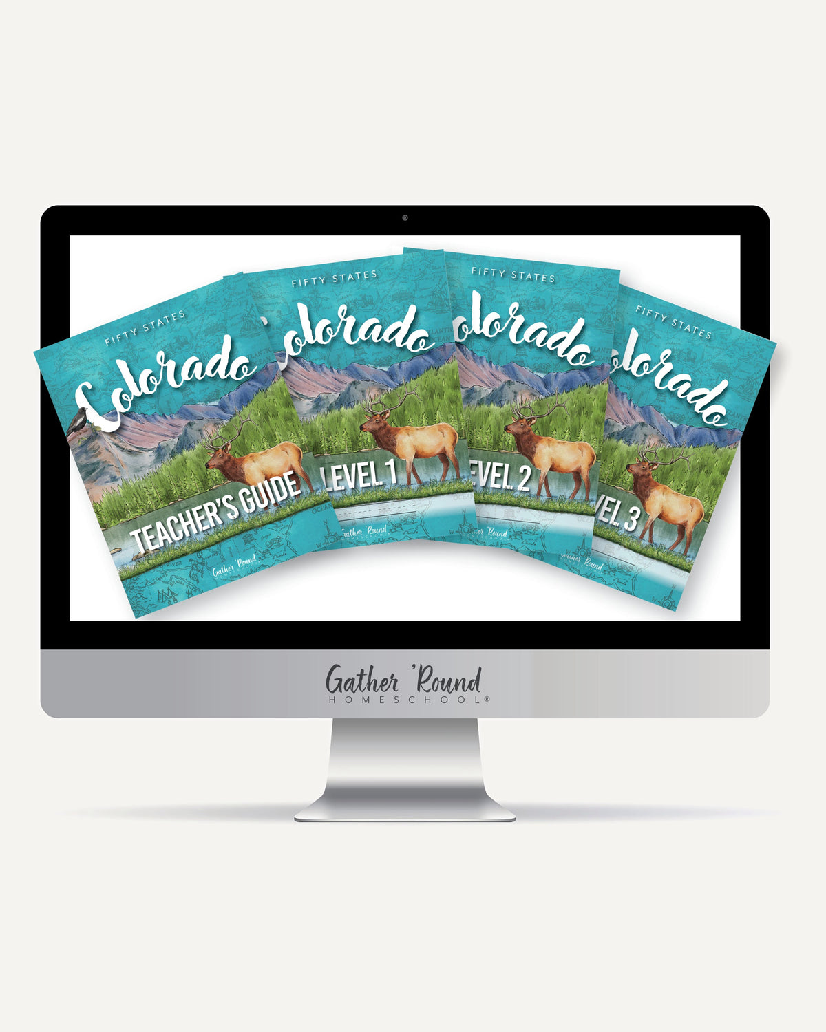 Colorado Fifty States Homeschool Unit Study Digital Complete Bundle Teacher's Guide Level 1 Level 2 Level 3