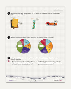 Modular Math: Percents homeschool unit study, printed product image