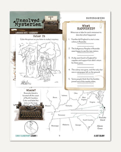 Unsolved Mysteries Homeschool Unit Study Printed Early Elementary Student Book Lesson 1 Notebooking