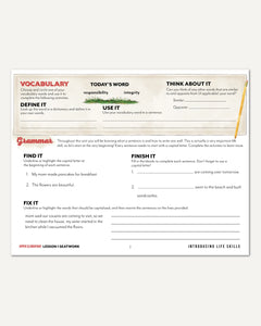 Life Skills homeschool unit study digital upper elementary manuscript seatwork journal lesson 15