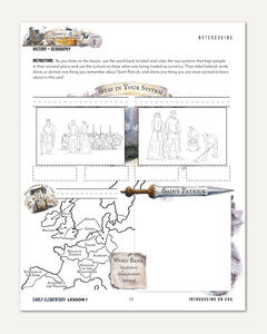 Middle Ages homeschool unit study digital student workbook in early elementary with teacher's guide bundle lesson one
