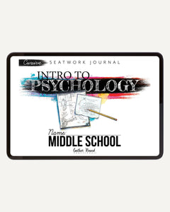 Psychology homeschool unit study digital student seatwork  journal cursive in middle school