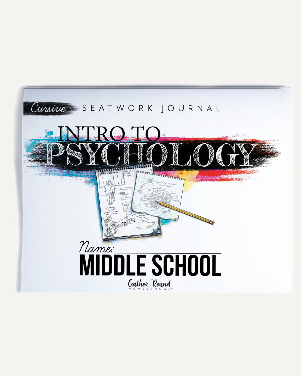 Psychology homeschool unit study print student seatwork  journal cursive middle school