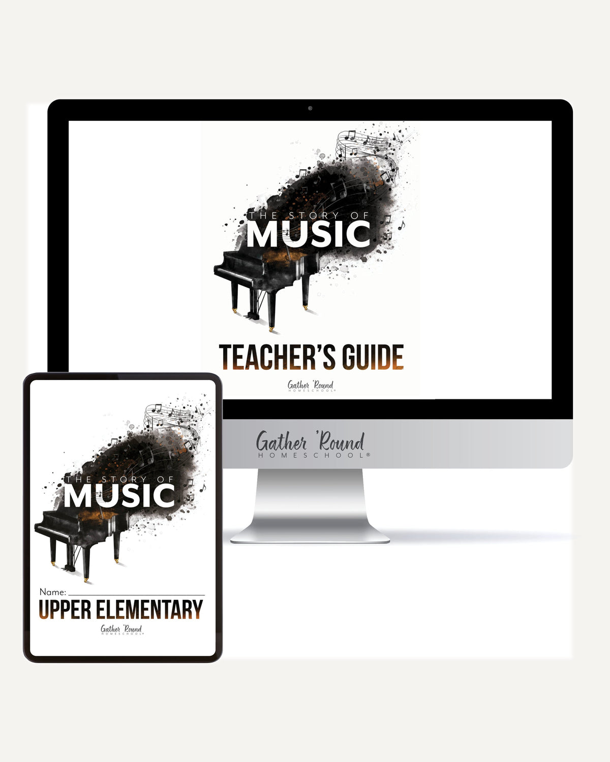 Music homeschool unit study digital student workbook for Upper Elementary with Teacher's Guide bundle