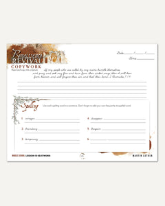 Renaissance and Revival Homeschool Unit Study Digital Seatwork Journal Cursive Middle School Lesson 10 Copwork and Spelling