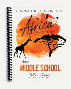 Africa homeschool unit study Printed Middle School Student Book Cover