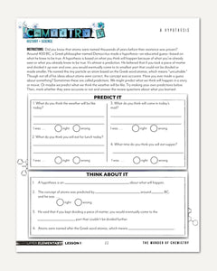 Chemistry Homeschool Unit Study Digital Upper Elementary Lesson 1 A Hypothesis