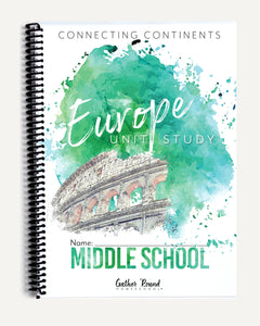 Europe homeschool unit study printed student book middle school