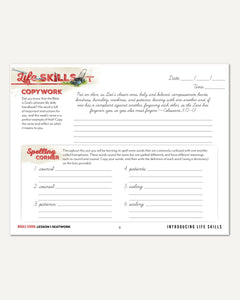 Life Skills homeschool unit study digital middle school cursive seatwork journal lesson 15