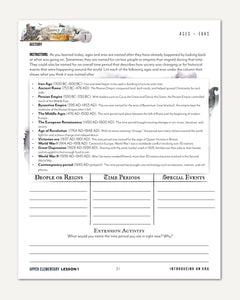 Middle Ages homeschool unit study digital student workbook in upper elementary with teacher's guide bundle lesson one