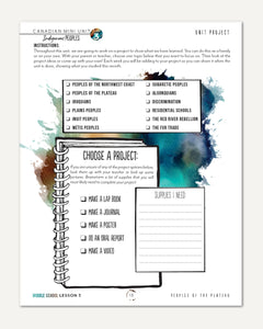 Indigenous Peoples homeschool unit study digital student book bundle middle school and teacher's guide lesson one