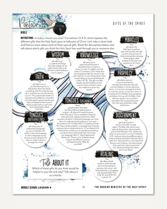 Pentecost Homeschool Unit Study Printed Middle School Student Book Lesson 1 Gifts of the Spirit